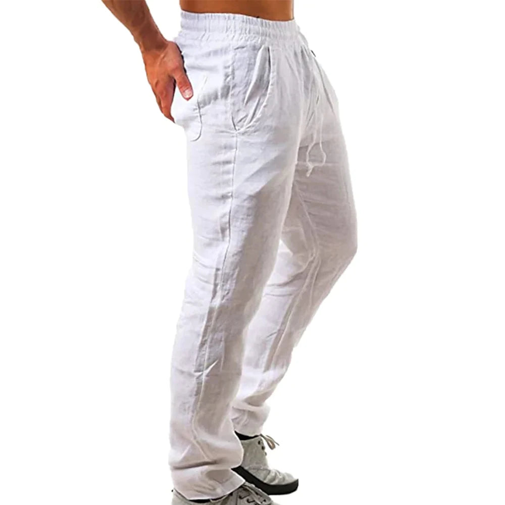 Men's Breathable Cotton Linen Pants - Stylish Autumn Trousers for Fitness and Streetwear (S-3XL)