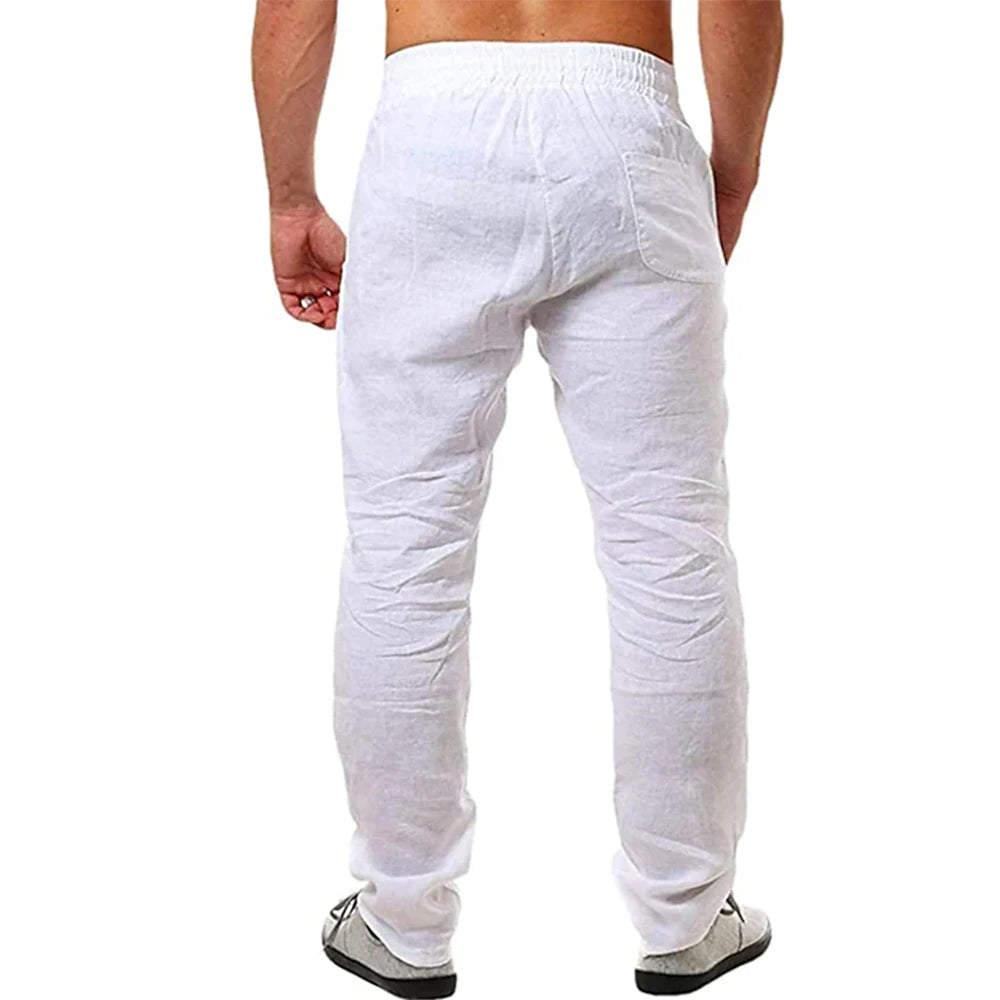Men's Breathable Cotton Linen Pants - Stylish Autumn Trousers for Fitness and Streetwear (S-3XL)