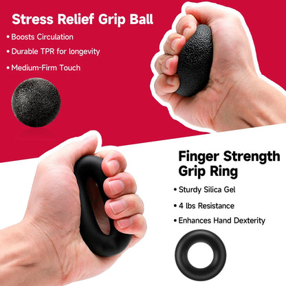 Ultimate 5-60Kg Adjustable Hand Grip Strength Trainer - Build Muscle & Aid Injury Recovery with Finger Exerciser Kit