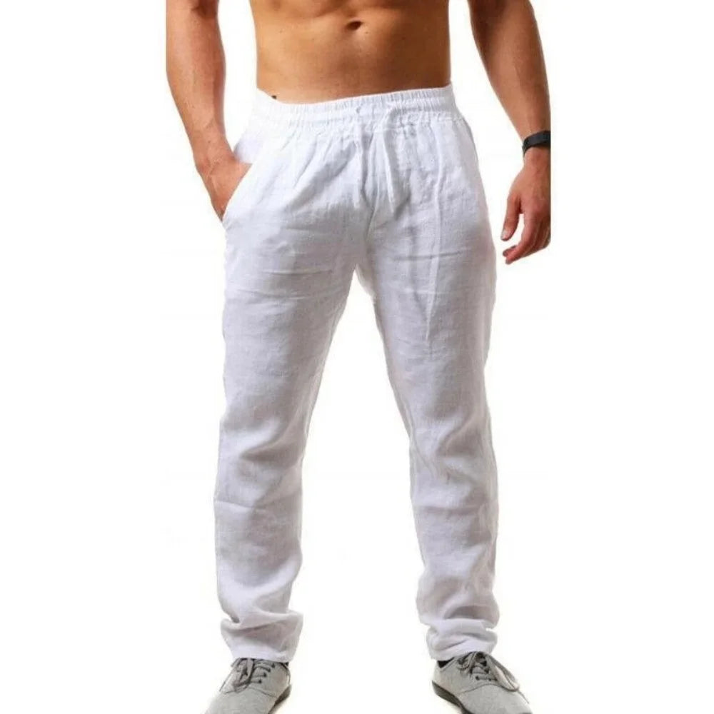 Men's Breathable Cotton Linen Pants - Stylish Autumn Trousers for Fitness and Streetwear (S-3XL)