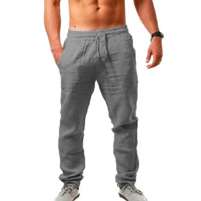Men's Breathable Cotton Linen Pants - Stylish Autumn Trousers for Fitness and Streetwear (S-3XL)