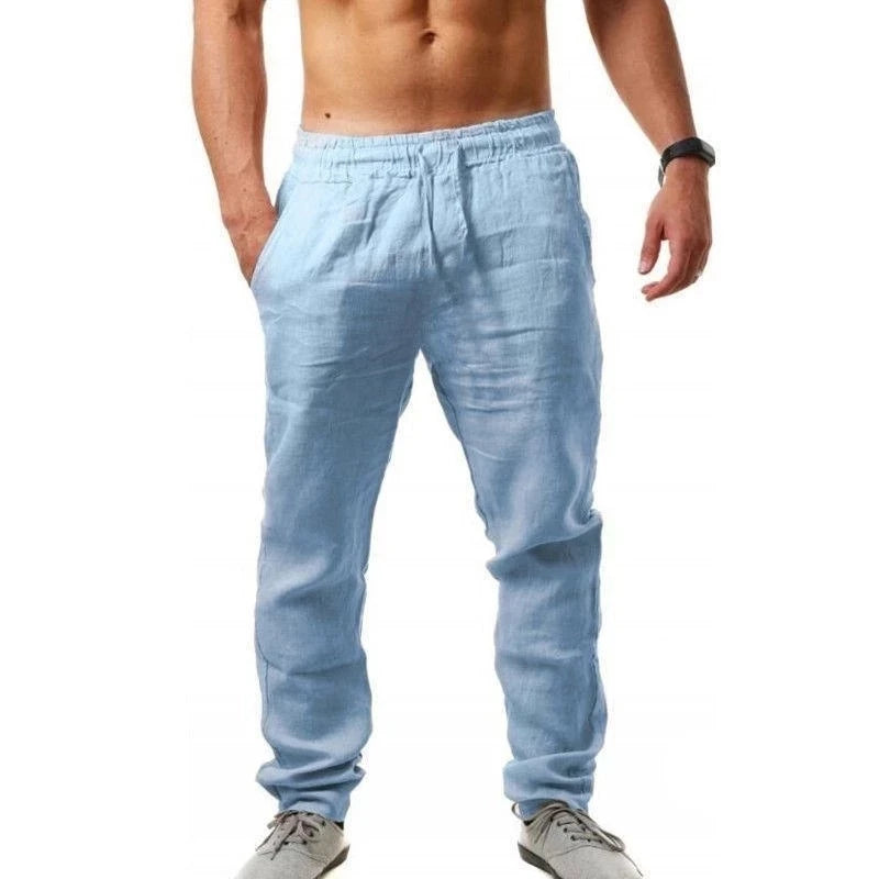 Men's Breathable Cotton Linen Pants - Stylish Autumn Trousers for Fitness and Streetwear (S-3XL)