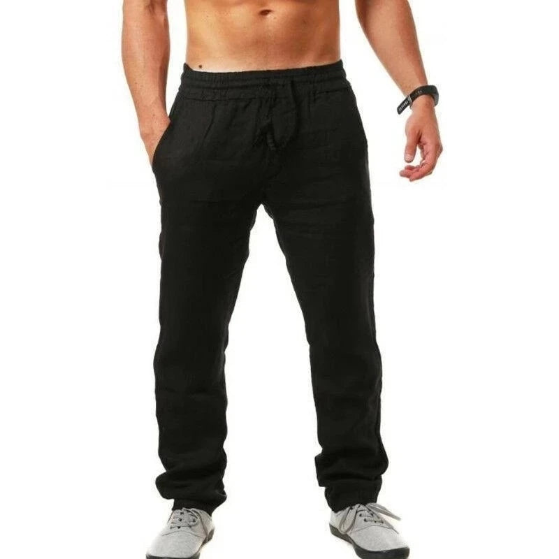 Men's Breathable Cotton Linen Pants - Stylish Autumn Trousers for Fitness and Streetwear (S-3XL)