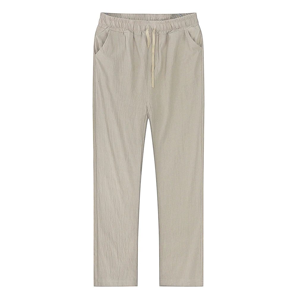 Men's Breathable Cotton Linen Pants - Stylish Autumn Trousers for Fitness and Streetwear (S-3XL)