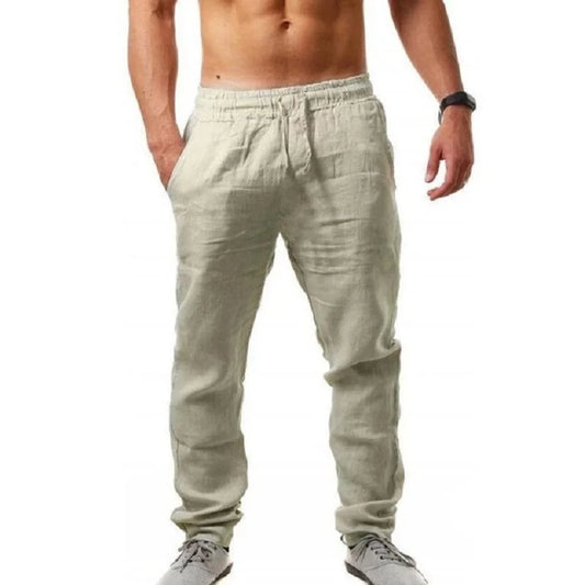 Men's Breathable Cotton Linen Pants - Stylish Autumn Trousers for Fitness and Streetwear (S-3XL)