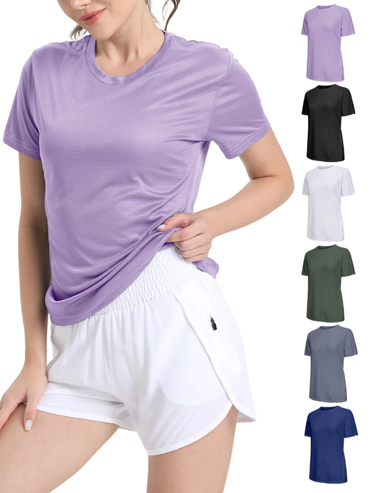 Elevate Your Workout with Our Women's Ultralight Quick Dry Sport T-Shirt - Breathable and Lightweight Compression for Running and Gym Sessions
