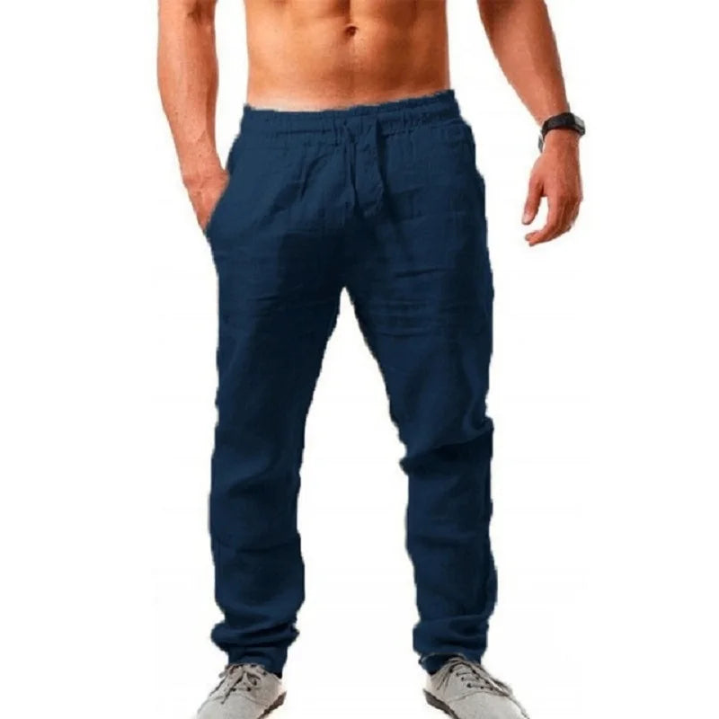 Men's Breathable Cotton Linen Pants - Stylish Autumn Trousers for Fitness and Streetwear (S-3XL)